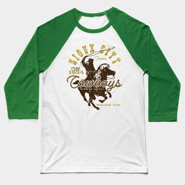 Sioux City Cowboys Baseball T-Shirt by MindsparkCreative